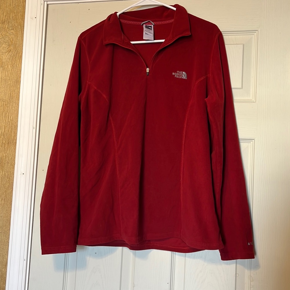 The North Face Women’s Red Quarter-Zip Fleece Pullover